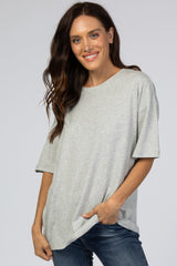 Heather Grey Basic Short Sleeve Tee