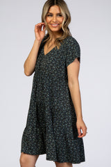 Black Floral Tiered Dress