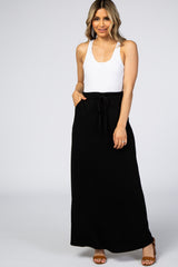 Black Maternity Maxi Skirt