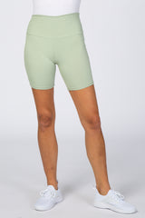 Mint Ribbed Biker Shorts