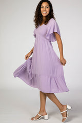 Lavender Smocked Ruffle Dress