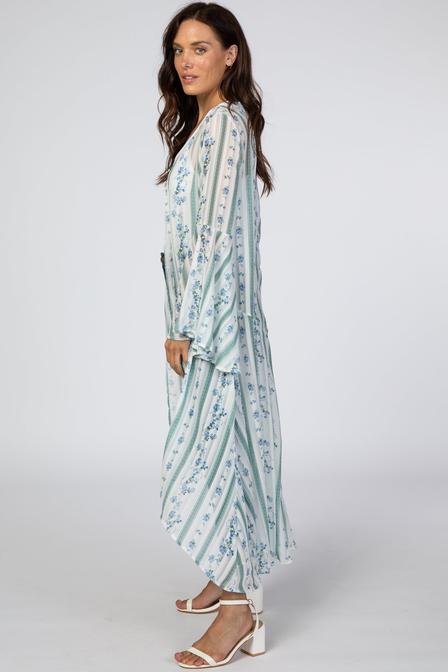 Ivory Floral Long Cover Up