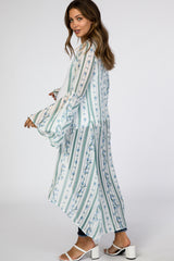Ivory Floral Long Maternity Cover Up