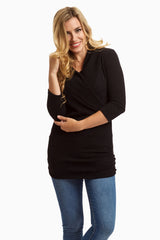 Black Knit Maternity/Nursing Top