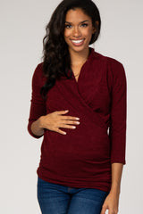 Burgundy Knit Maternity/Nursing Top
