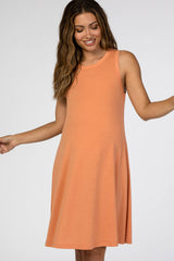 Orange Sleeveless Maternity Dress