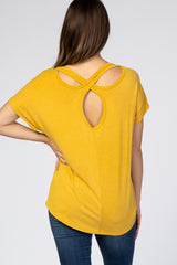 Yellow Cross Back Short Sleeve Maternity Top