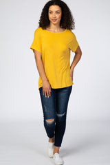 Yellow Cross Back Short Sleeve Top