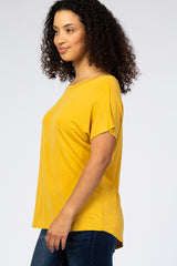 Yellow Cross Back Short Sleeve Top