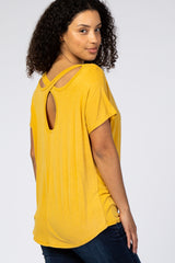 Yellow Cross Back Short Sleeve Top