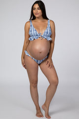Navy Ivory Tie Dye Maternity Bikini Set
