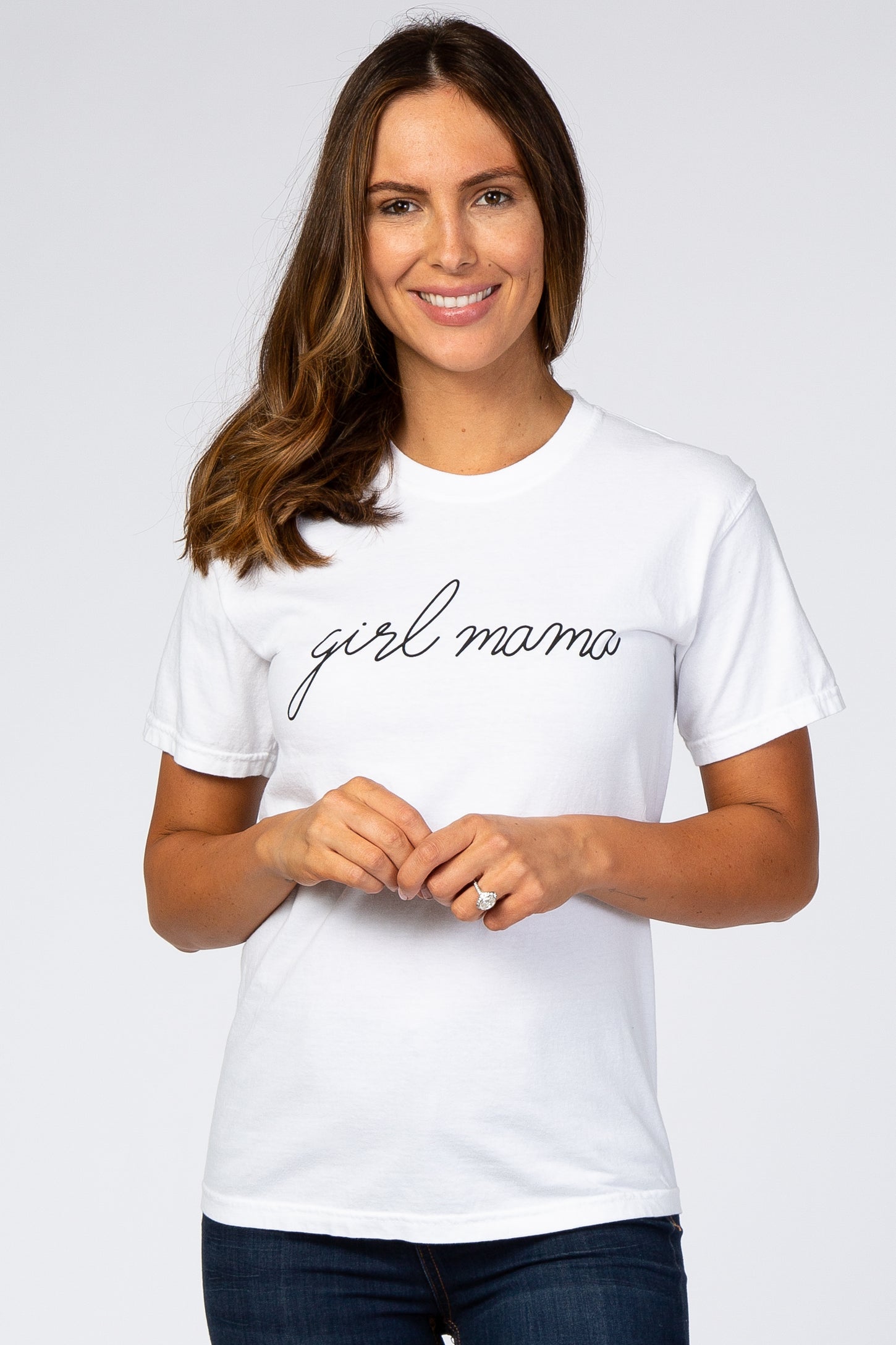 White "Girl Mama" Graphic Tee