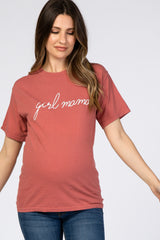 Rust "Girl Mama" Graphic Maternity Tee