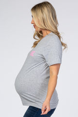 Heather Grey "Babe" Graphic Maternity Tee