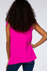 Magenta Knot Accent Sleeveless Top