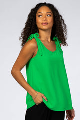 Green Knot Accent Sleeveless Top