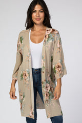 Taupe Floral Cover Up