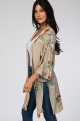 Taupe Floral Cover Up