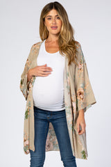 Taupe Floral Maternity Cover Up