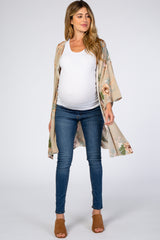 Taupe Floral Maternity Cover Up
