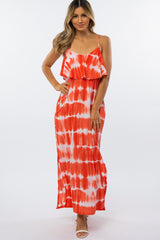 Coral Tie Dye Maxi Dress