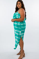 Mint Green Tie Dye Plus Maxi Dress