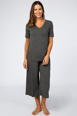 Charcoal V-Neck Sleep Set