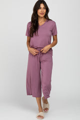 Mauve V-Neck Sleep Set