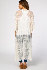 Cream Lace Mesh Maternity Cover Up