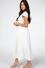 White Smocked Maxi Dress