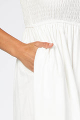 White Smocked Maxi Dress