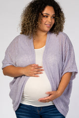 Lavender Woven Knit Dolman Maternity Plus Cover Up