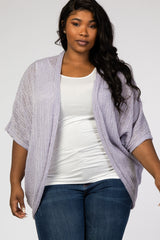 Lavender Woven Knit Dolman Maternity Plus Cover Up