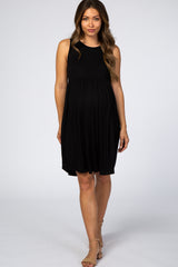 Black Sleeveless Maternity Dress