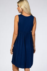 Navy Blue Sleeveless Dress