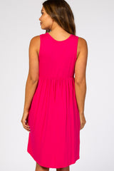 Fuchsia Sleeveless Maternity Dress