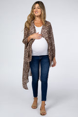 Mocha Animal Print Maternity Cover Up