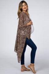 Mocha Animal Print Maternity Cover Up