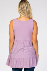 Lavender Tiered Sleeveless Maternity Top