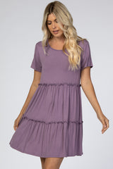 Lavender Ruffle Accent Dress