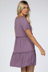 Lavender Ruffle Accent Dress