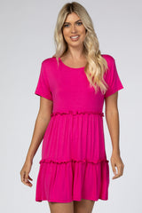 Fuchsia Ruffle Accent Dress