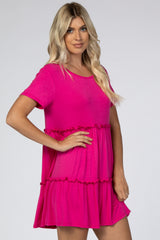 Fuchsia Ruffle Accent Dress