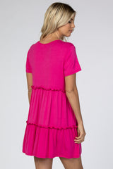 Fuchsia Ruffle Accent Dress