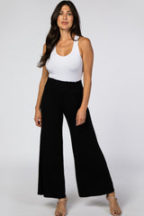 Black Smocked Waist Pants