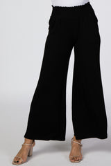 Black Smocked Waist Pants