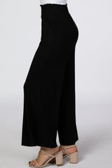 Black Smocked Waist Pants