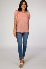 Mauve Puff Sleeve Top