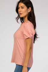 Mauve Puff Sleeve Top