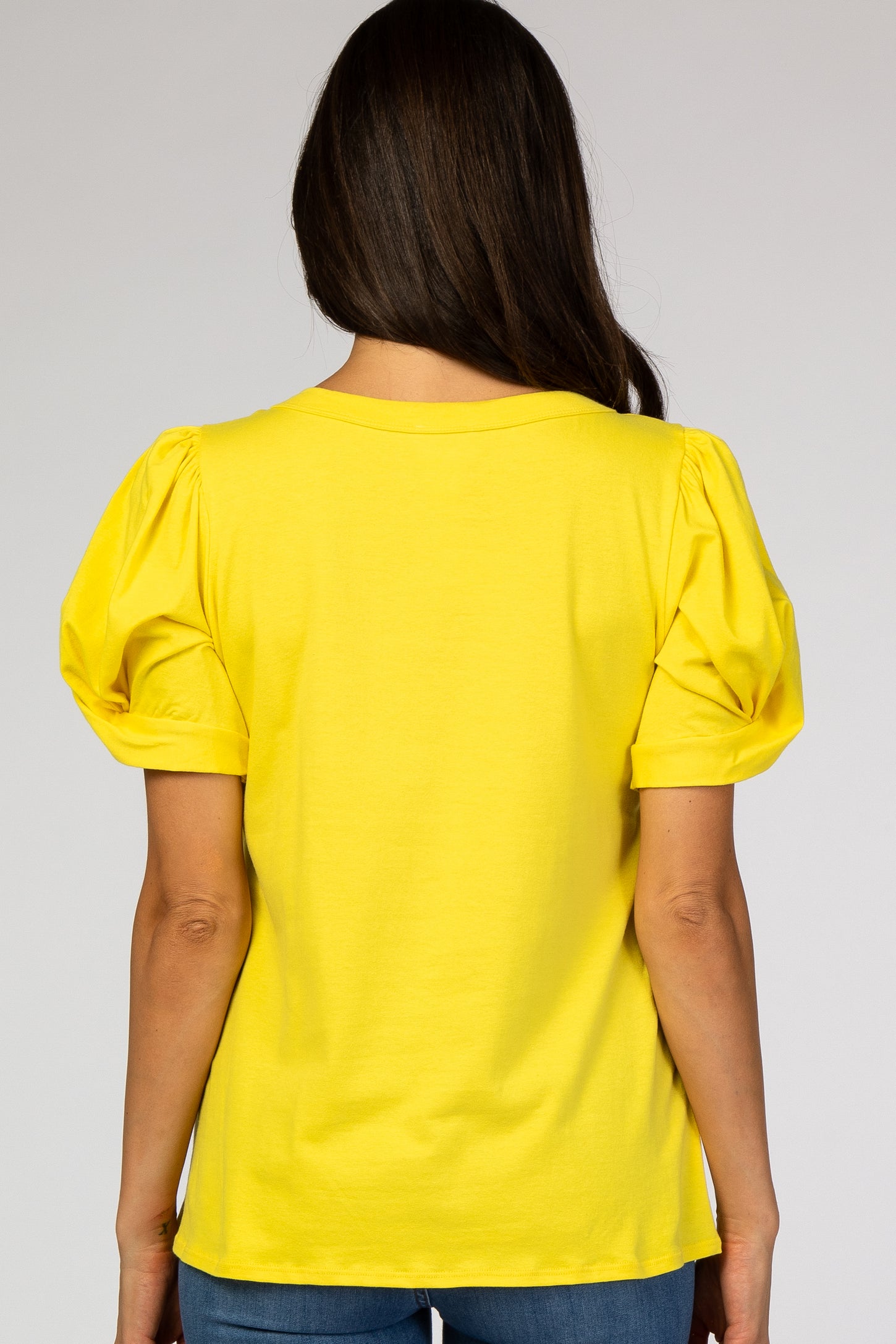 Yellow Puff Sleeve Top